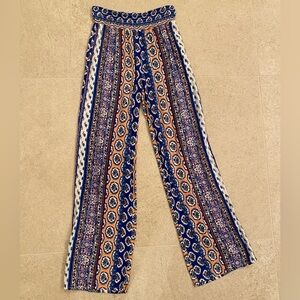 Joe Benbasset Blue and Orange Wide-Leg Pants